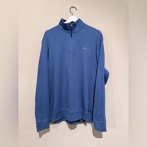 Vineyard Vines Men’s Blue Pima Cotton Performance Quarter Zip Sweater L Casual